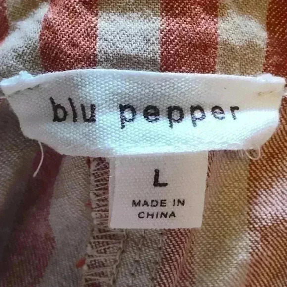 blu pepper Striped Mini Skirt | Brick & Tan | Size Large - Picture 3 of 5